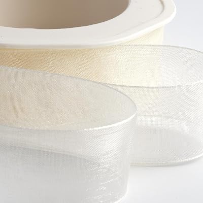 Italian Options Organza Ribbon 25mm x 20m Pale Ivory Gift Wrap