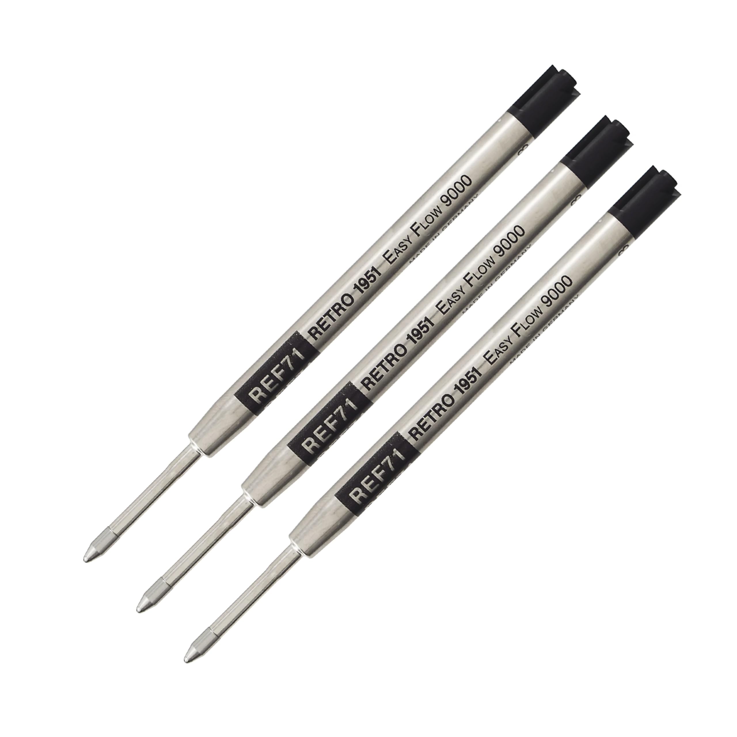 RETRO 51 Easy Flow 9000 Ballpoint Refill 3 Pack Black