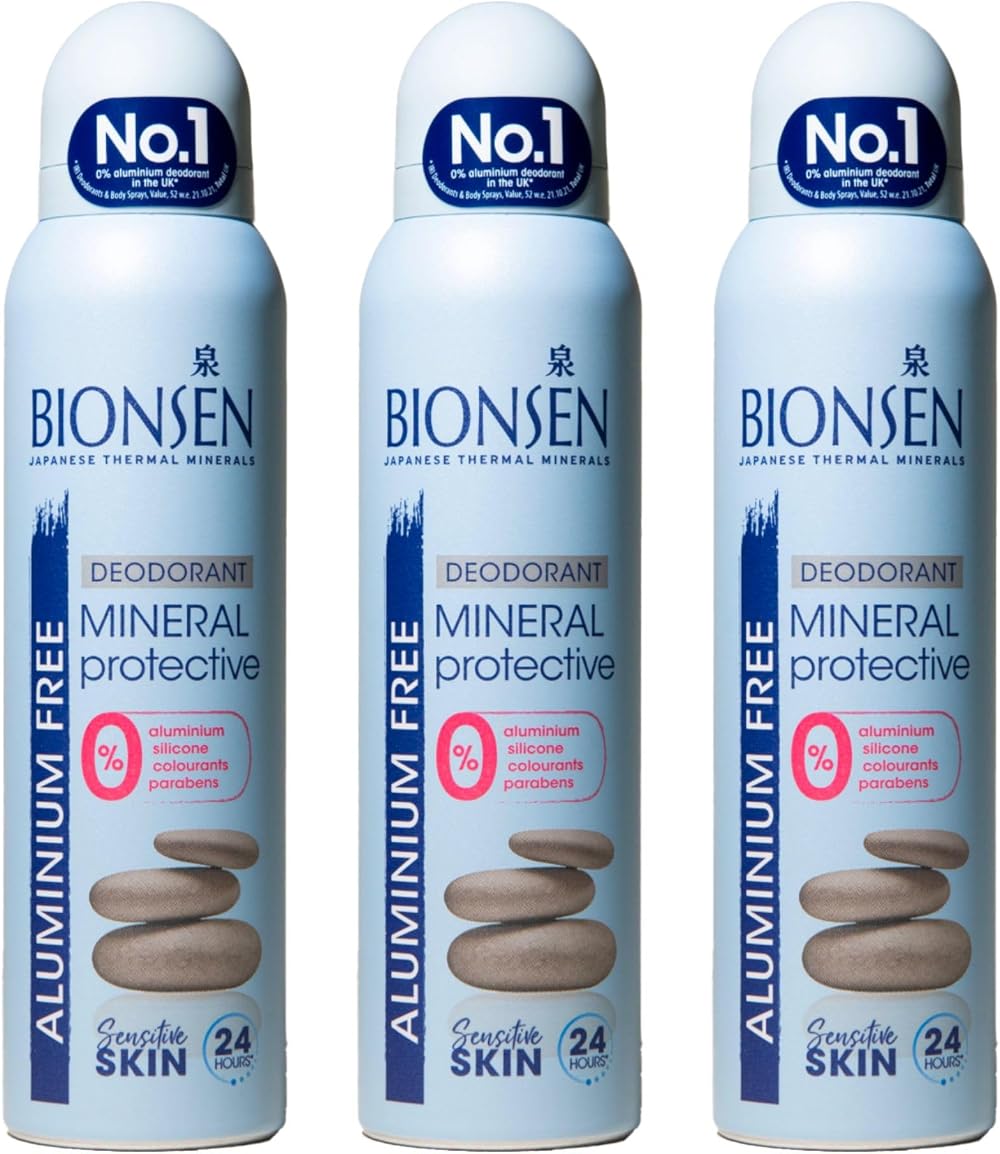 Bionsen Mineral Protective Deodorant 150ml 3 Pack Aluminum Free Paraben Free