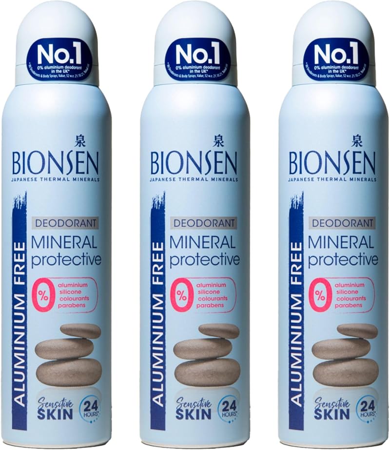Bionsen Mineral Protective Deodorant 150ml 3 Pack Aluminum Free Paraben Free