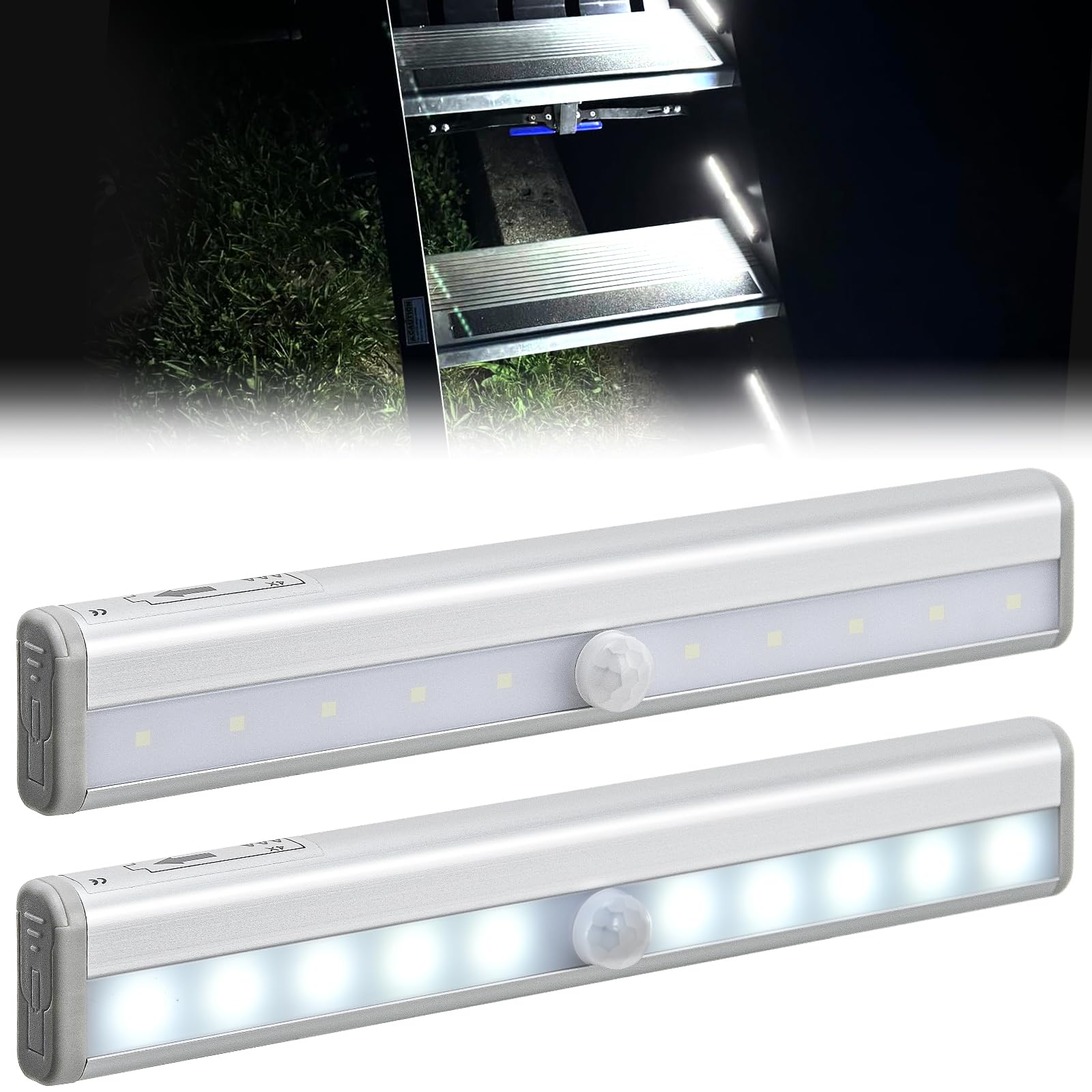 Photo 1 of Nilight RV Step Lights 2PCS Motion Sensor Activated LED Bar RV Exterior Lights Battery Operated Wireless Magnetic Stick Strip Lighting for Motorhome Travel Trailers Camper Under Cabinet Step Tent