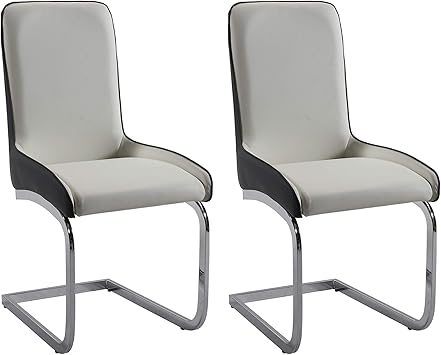 Amazon Com Milan Sophie Grey And White 2 Tone Dining Chair Set Of 2 Chairs