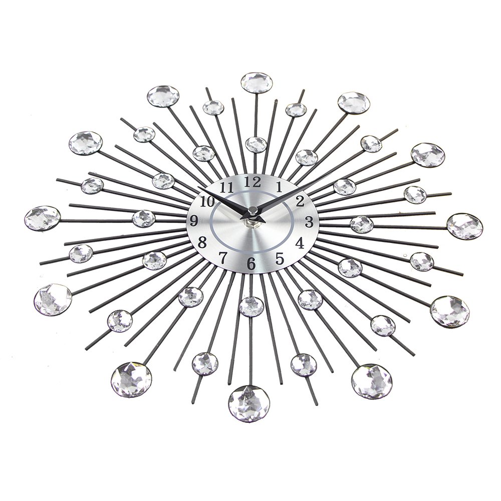 Timelike Crystal Wall Clock Celebration Decorative Metal Wall Clock