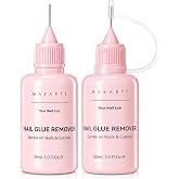 Makartt Jojoba Oil Nail Glue Remover for Press-ons: 30ML 2PCS Acetone-Free | Hema Free &amp; TPO Free, Gentle Remover for Regular Glue, Semi /Solid Glue, with Pusher, Stick &amp; Mini Buffer, Manicure Suppy