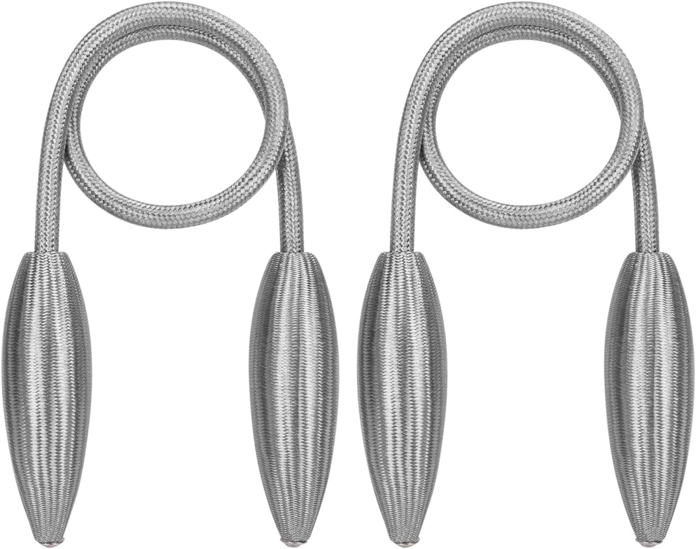 2PCS Curtain Tiebacks Oval Shape Curtain Holdbacks Clip Ropes Metallic Curtain Clips Creative Window Drape Twist Tieback Curtain Holder Hand Knitting Curtain Rope Buckles for Home Office Decor - Image 3