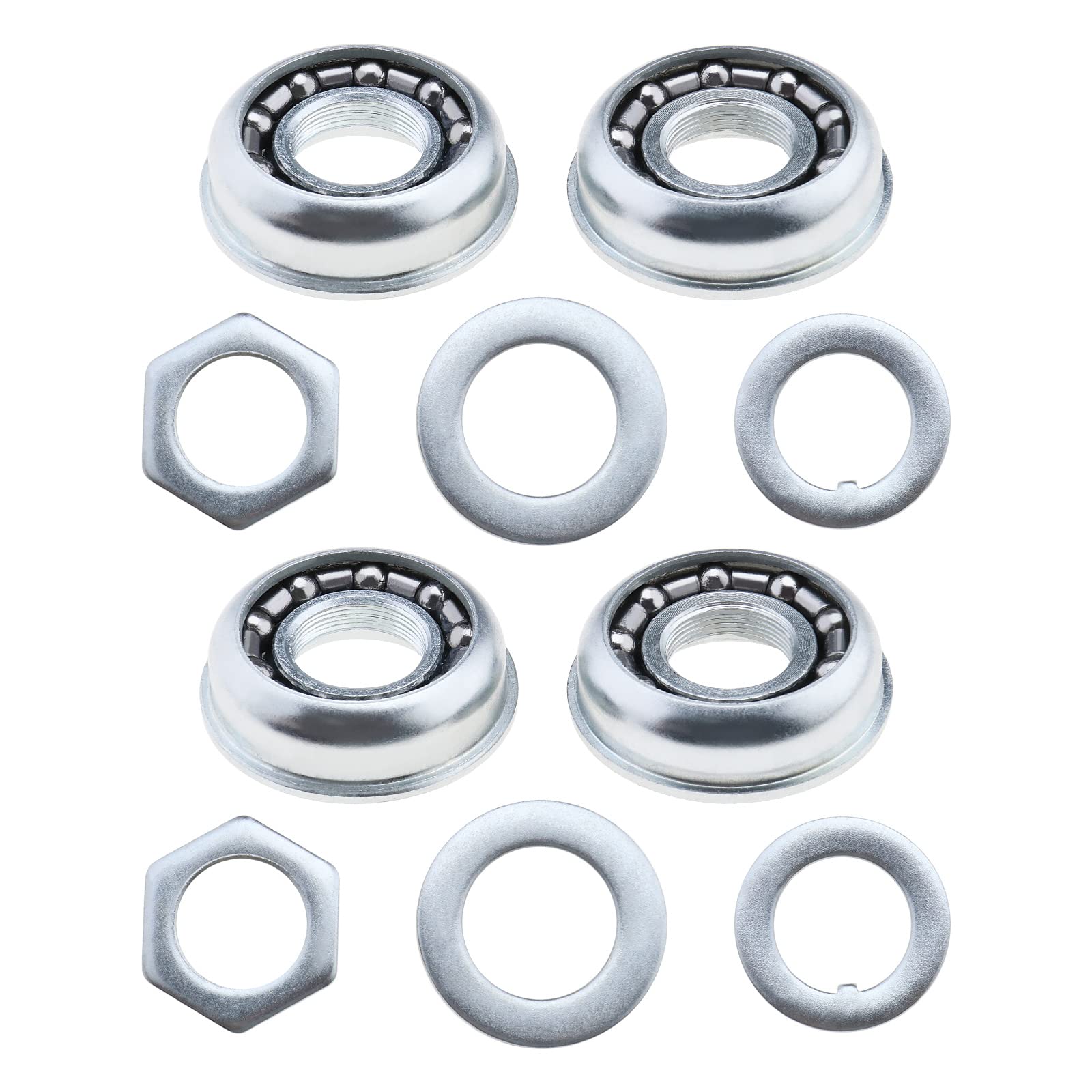 YINETTECH 2 Sets Bottom Bracket Cups Replacement Pressfit Cups 5/16" Caged Bearings Bottom Bracket Screwed Races Accessories for Beach Cruiser Lowrider