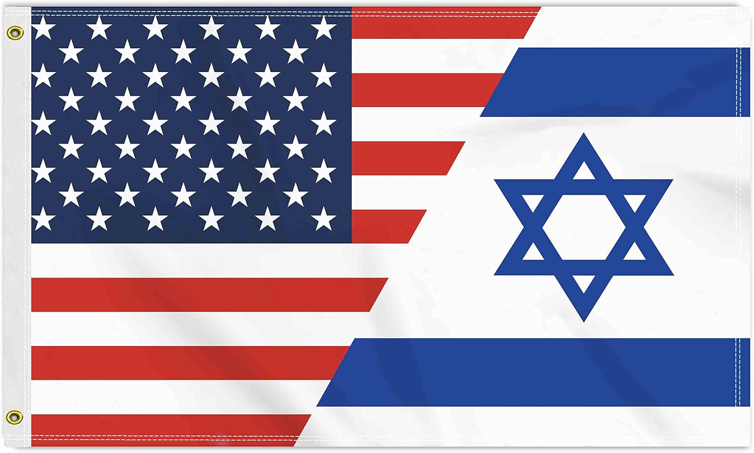 Flags - 3×5 FT USA Israel Flag, Large 150D America Israeli Outdoor Banner,Double Side Printing American Decor For Patio Garden With Brass Gromment