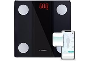NUTRI FIT Bathroom Scale Smart Digital Bluetooth Scales for Body Weight, Body Fat, BMI Body Composition Analyzer Weighing Scale with High Precision Measurements Sync APP Heavy Duty 330lbs