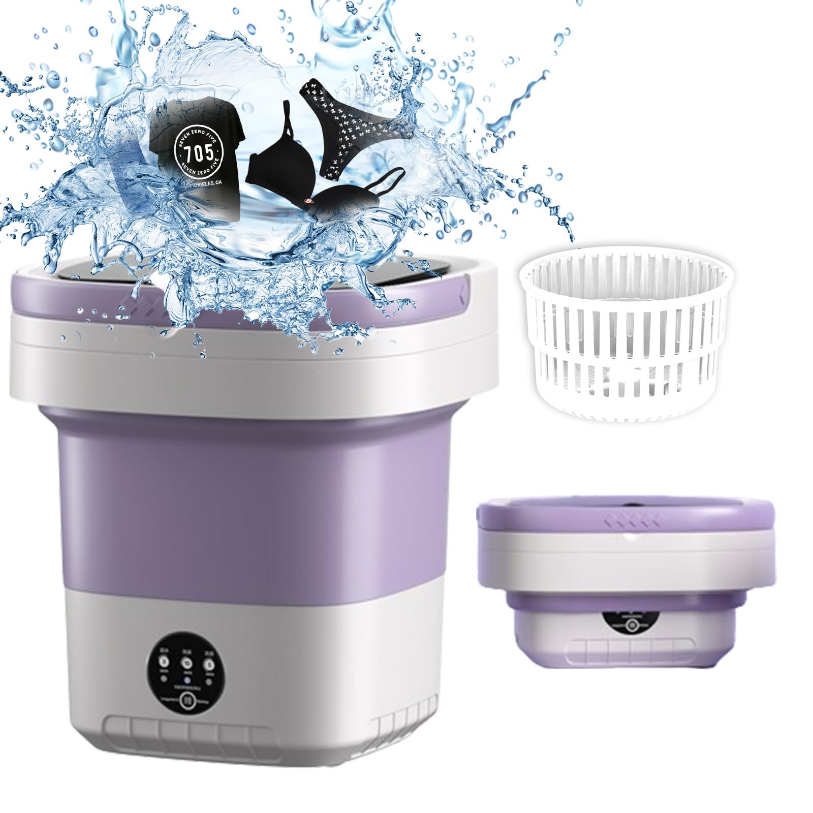 Photo 1 of Foldable Washing Machine, 18L Portable Mini Washing and Dryer Machine, Collapsible Small Washer with Spin for Baby Clothes