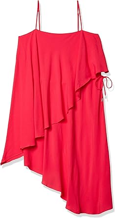 elliatt red one shoulder popover dress