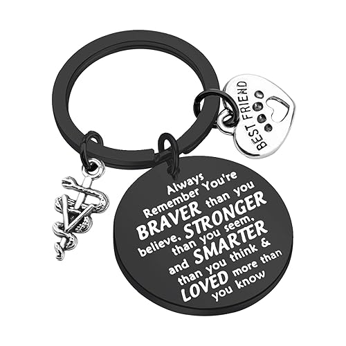 Veterinarian Gifts Vet Keychain Gift Veterinary Technician Inspirational Gifts Vet Tech Jewelry Veterinarian Graduation Gifts You Are Braver Stronger Smarter Than You Think Black Amazon In Clothing Accessories