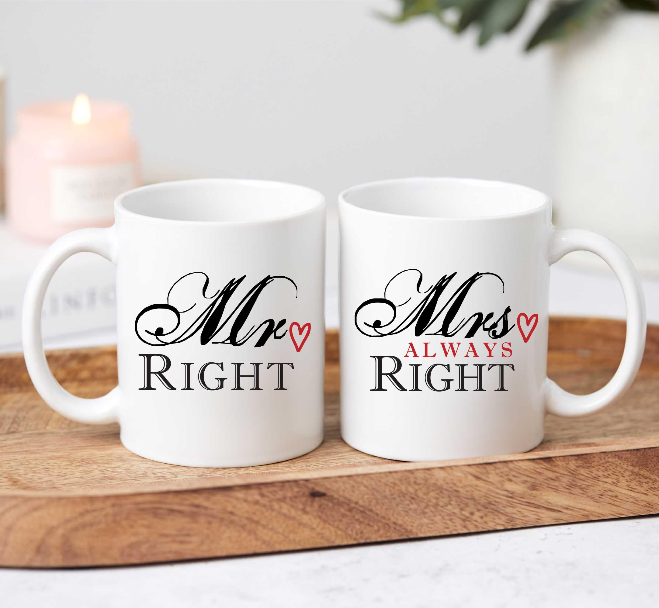 60 Second Makeover Limited Mr Right Mrs Always Right Couple Mug Novelty Set Cup Ceramic