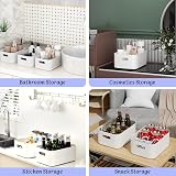 Wand & Home W&H 5 White Plastic Storage Baskets with Handles 25x17x10cm view 7