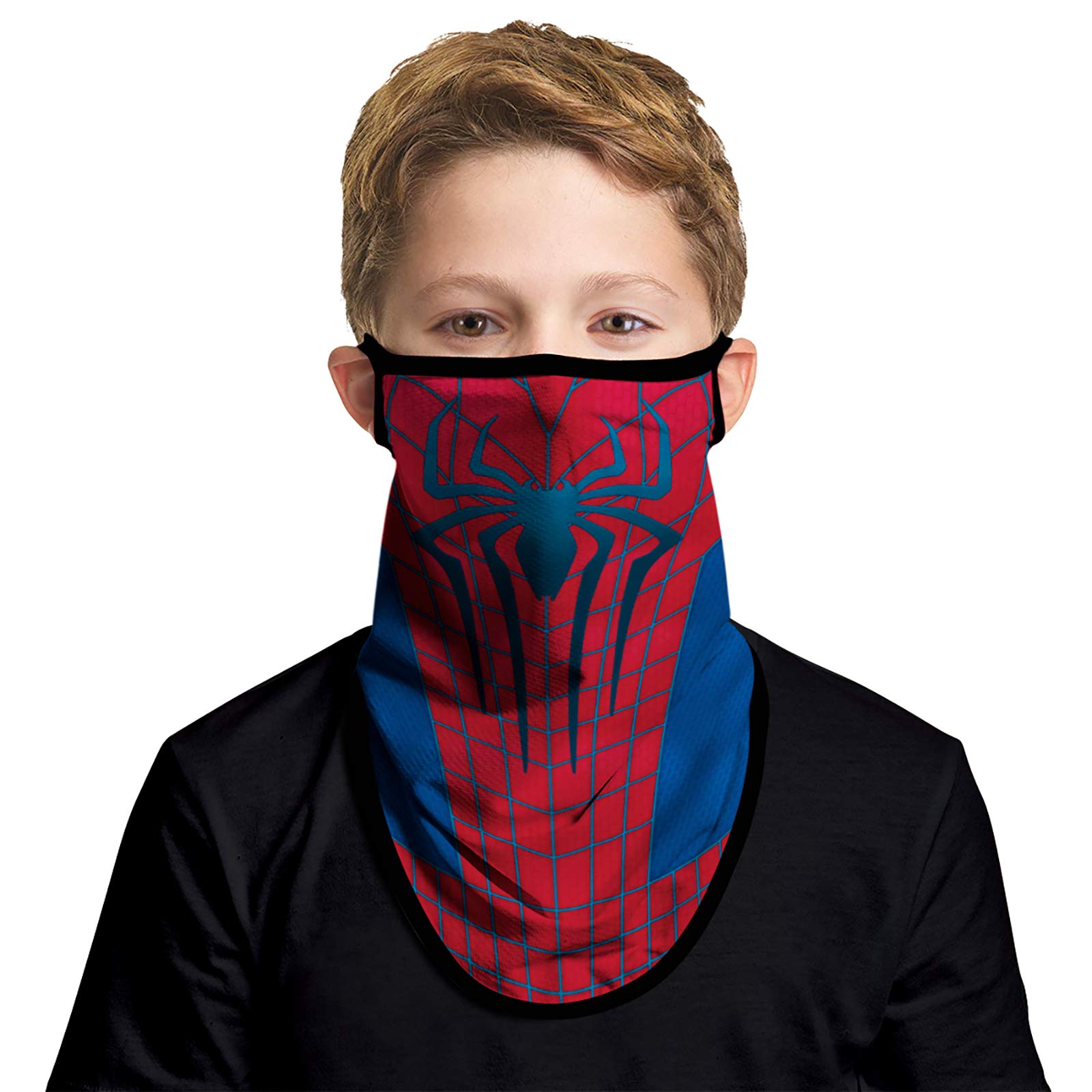 JOEYOUNG Kids Face Mask Bandanas with Ear Loops Neck Gaiter Skull Mask UV Sun Mask Dust Half Face Mask for Cycling, 4-13 Years Boys/Girls/Children/Youth Mask for Outdoor, School, Party