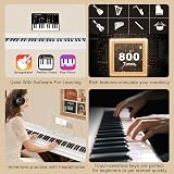 MUSTAR Digital Piano 88 Keys Semi-Weighted with Stand White 800 Tones 80 Demo view 3