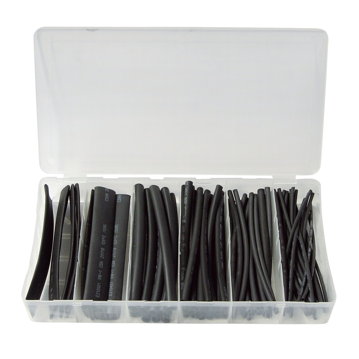 Heat Shrink Tubing, 100 Pieces, Colour:Black