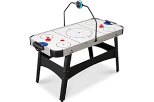 Best Choice Products LED 54 Inch Air Hockey Game Table w/Light-up Scoreboard, Powerful Motor, AC Outlet. Includes 2 Pucks, 2 Pushers