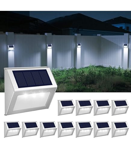 Solar Step Lights 2-Pack - PIR Motion Sensor Outdoor Deck Stairs Warm White