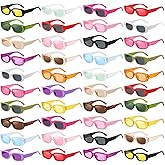 Pibupibu 40 Pack Rectangle Sunglasses Bulk 90s Retro Cool Party Sunglasses for Women Men Fun Glasses Set