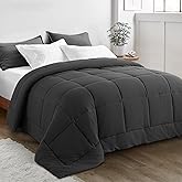 KELTARO Oversized King Plus Comforter 128''x120'' - Extra Large Cooling All Seasons Down Alternative Lightweight Quilted Duvet Insert with Corner Tabs - Dark Grey