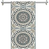 GOOZHO Vintage Boho Moroccan Tile Kitchen Towels, Oriental Decor Dish Tea Towels for Kitchen, Retro Traditional Blue Tile Decorative Hand Towels for Bathroom Decor, 16x24 Inches