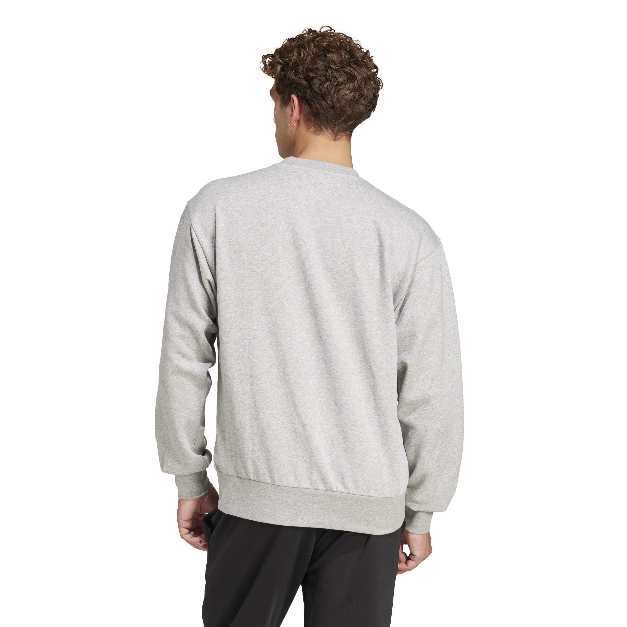 adidas Herren Essentials Feelcozy Fleece Sweatshirt, medium Grey Heather/Black, XXL 2