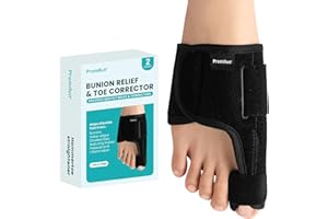 Promifun Toe Splint for Broken Toes - Big Toe Splint for Women & Men - Support Brace for Day & Night Use - Bunion Corrector - 1 Pair