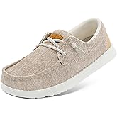 STQ Women Boat Shoes with Orthopedic Insole Slip On Business Casual Shoe for Plantar Fasciitis Lightweight Canvas Loafer