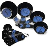 Chef Craft Easy to Read Plastic, Measuring Cup Set, 10 piece set, Blue