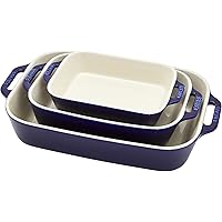 Staub Ceramic Baking Dish Set, 3pc, Dark Blue