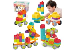 WSKC 83 PCS STEM Soft Building Blocks Set for Toddlers 18 Months+ | Large Stacking Blocks with Storage Box , Educational Preschool Toy to Develop Creativity, Imagination and Fine Motor Skills