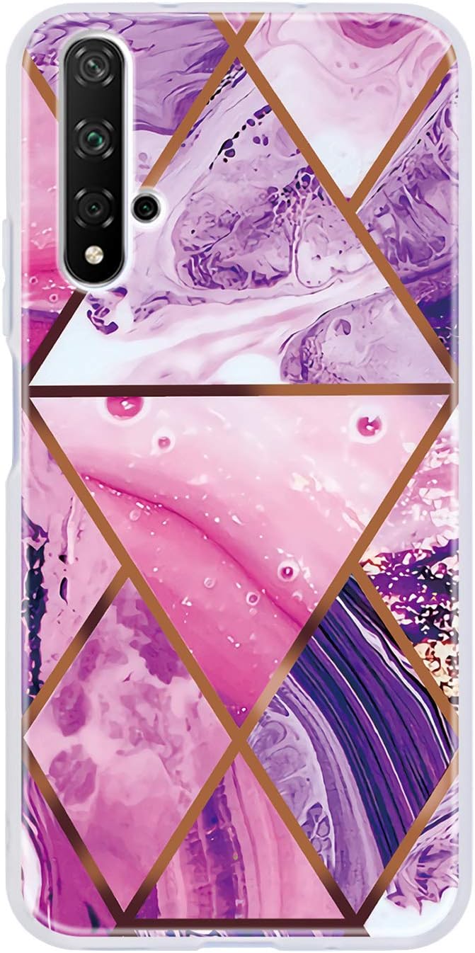 NEXCURIO Marble Silicone Case for Huawei nova 5T / Honor 20, Shockproof Anti-Scratch Shock Absorption Protective Cover Case for Huawei nova 5T - NEQXU010575 N2
