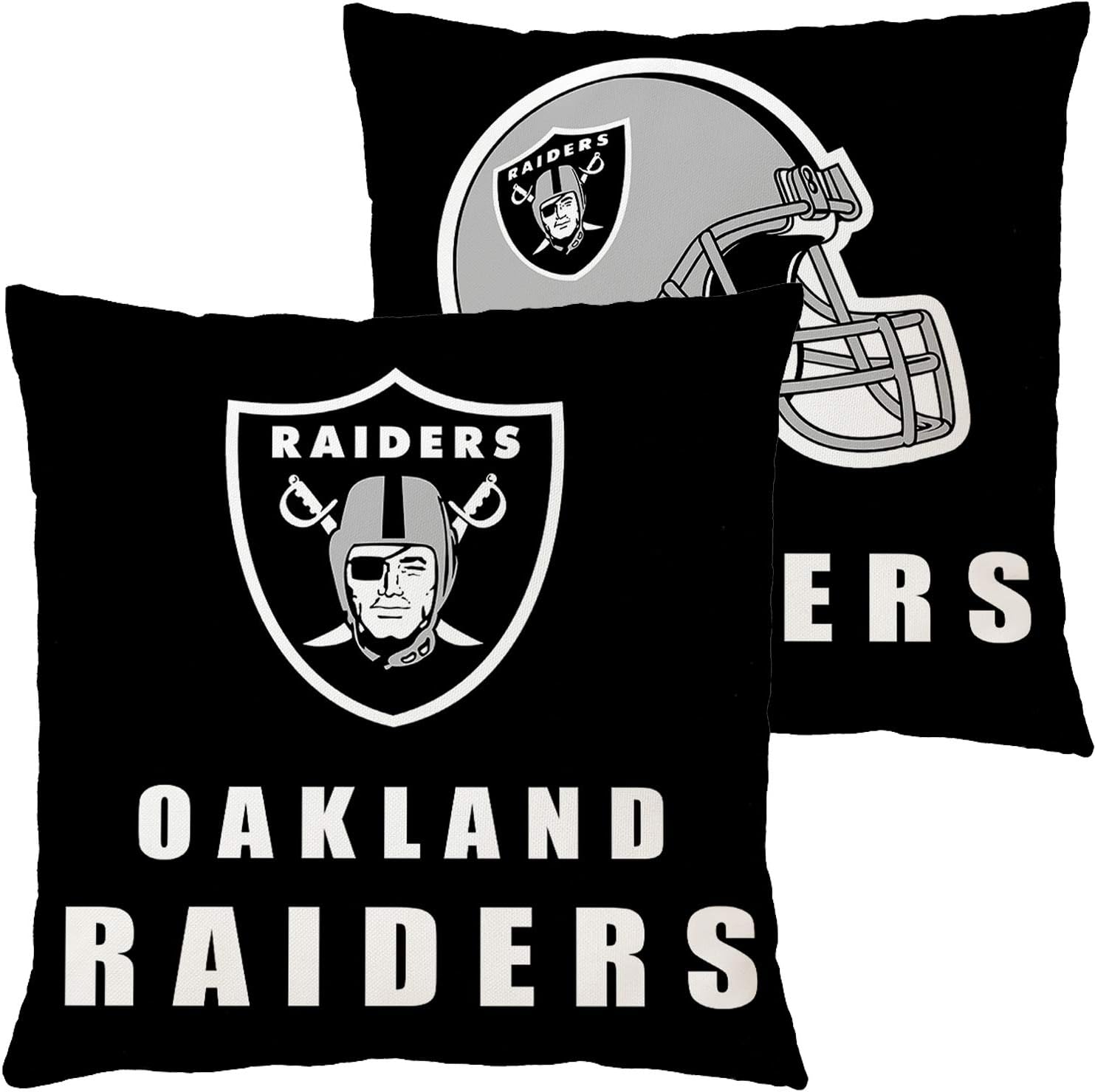 Football Team Throw Pillow Covers Pillow Cases Decorative Pillowcase Double Faced Protecter with Zipper Without Insert 1 pcs for Sofa, Car, Office, Bed, Chair (Oakland Raiders)