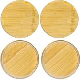 Replacement Wooden Lids for Pyrex, Anchor Hocking 4Cup Glass Bowls 7201-PC | Bamboo Lids for Pyrex, Anchor Hocking Glass Containers, Bowl Covers with Leakproof Silicone Gasket 4 Pack
