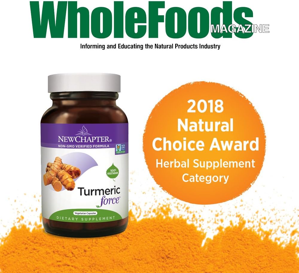 New Chapter Turmeric Supplement, One Daily, Joint Pain Relief + Supercritical Organic Turmeric, Black Pepper Not Needed, Non-GMO, Gluten Free – 120 Count (4 Month Supply): Health & Personal Care