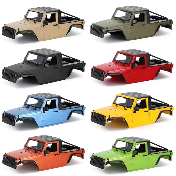 1/10 RC PICKUP BODY SHELL KIT UNASSEMBLED – 313MM WHEELBASE WRANGLER PICKUP BODY,FOR RC CRAWLER AXIAL SCX10 SCX10 II 90046 DIY (BLACK)