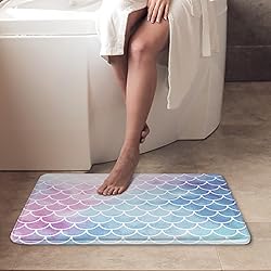 Britimes Purple Pink Gradient Bath Mat,Mermaid