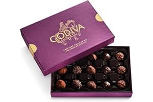 GODIVA CHOCOLATIER Godiva Dark Chocolate Truffle Gift Box, Belgian Dark Chocolates with Ganache Center, Gourmet Gift for Birthdays, Holidays, Kosher, 15 Pc