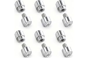 HISPKNIX Replacement Thumb Studs Compatible with Benchmade Bugout 535 Series & Compatible Models (6-Pack, Anodized Aluminum, Bright Silver)