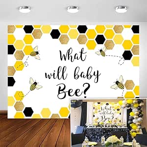 Amazon Com Comophoto Honeycomb Bee Gender Reveal Backdrop 7x5ft What Will Baby Bee Party Banner Decorations Photography Background Bee Theme Baby Shower Photo Backdrops Dessert Table Banner Supplies Camera Photo