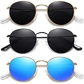MEETSUN Round Polarized Sunglasses for Women Men Classic Retro Metal Frame Sun Glasses UV Protection