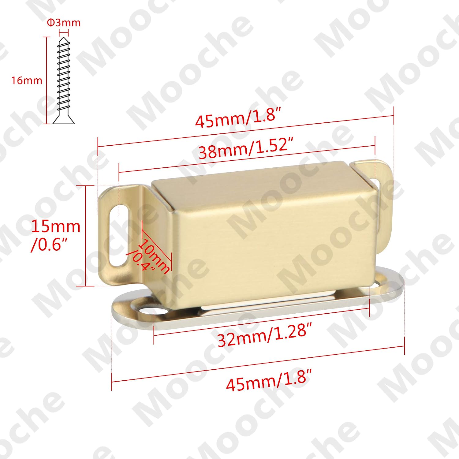 Mooche 4PACK Cabinet Magnets, Magnetic Door Catch 6KG Cupboard Door Magnets - Image 3