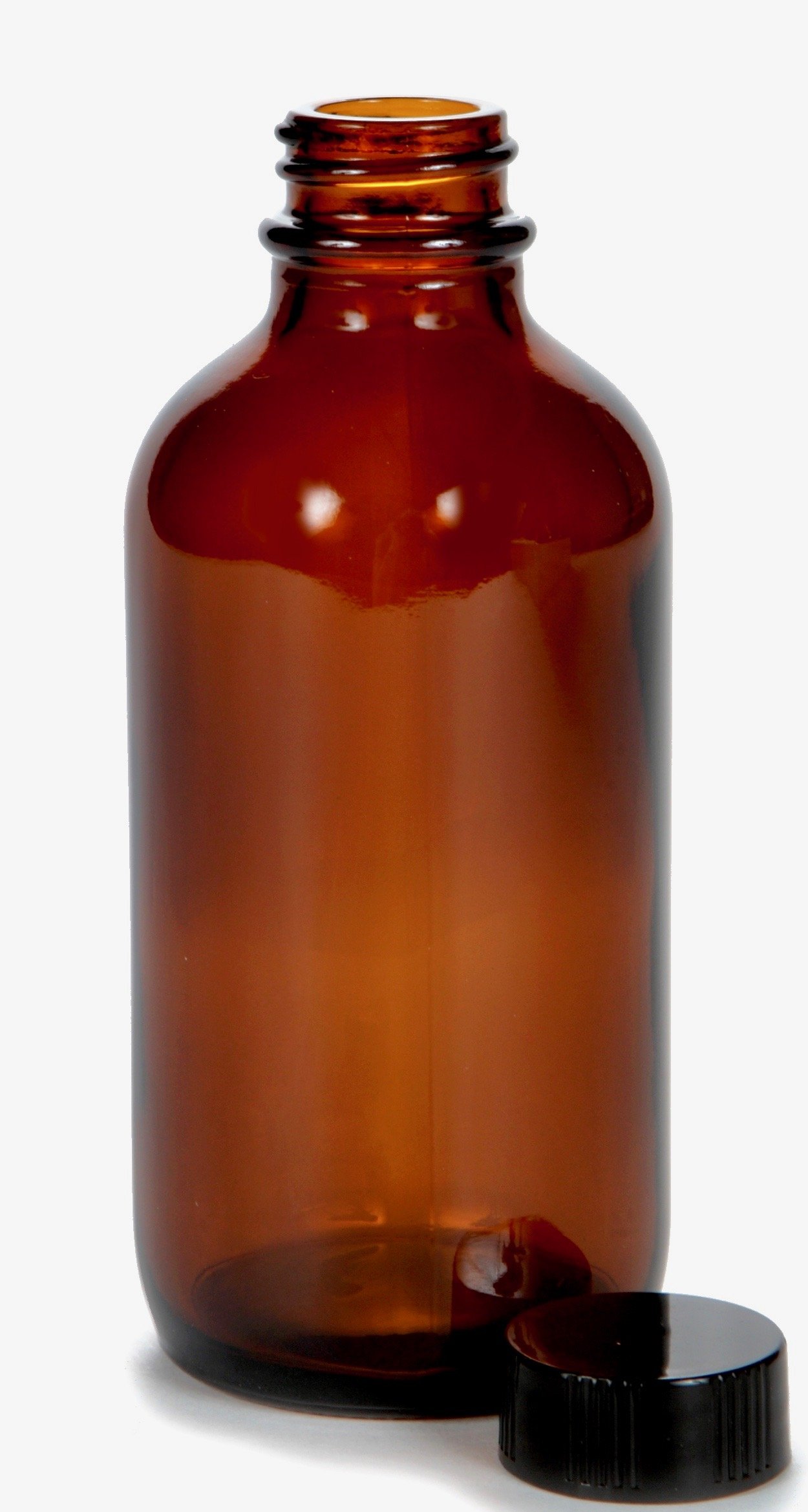 Vivaplex, 12, Amber, 4 oz Glass Bottles, with Lids Buy Online in UAE