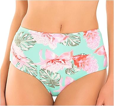 floral high waisted bikini bottoms