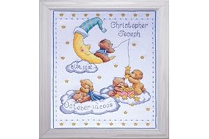 Tobin T21727 Bears in Clouds Birth Record Counted Cross Stitch Kit