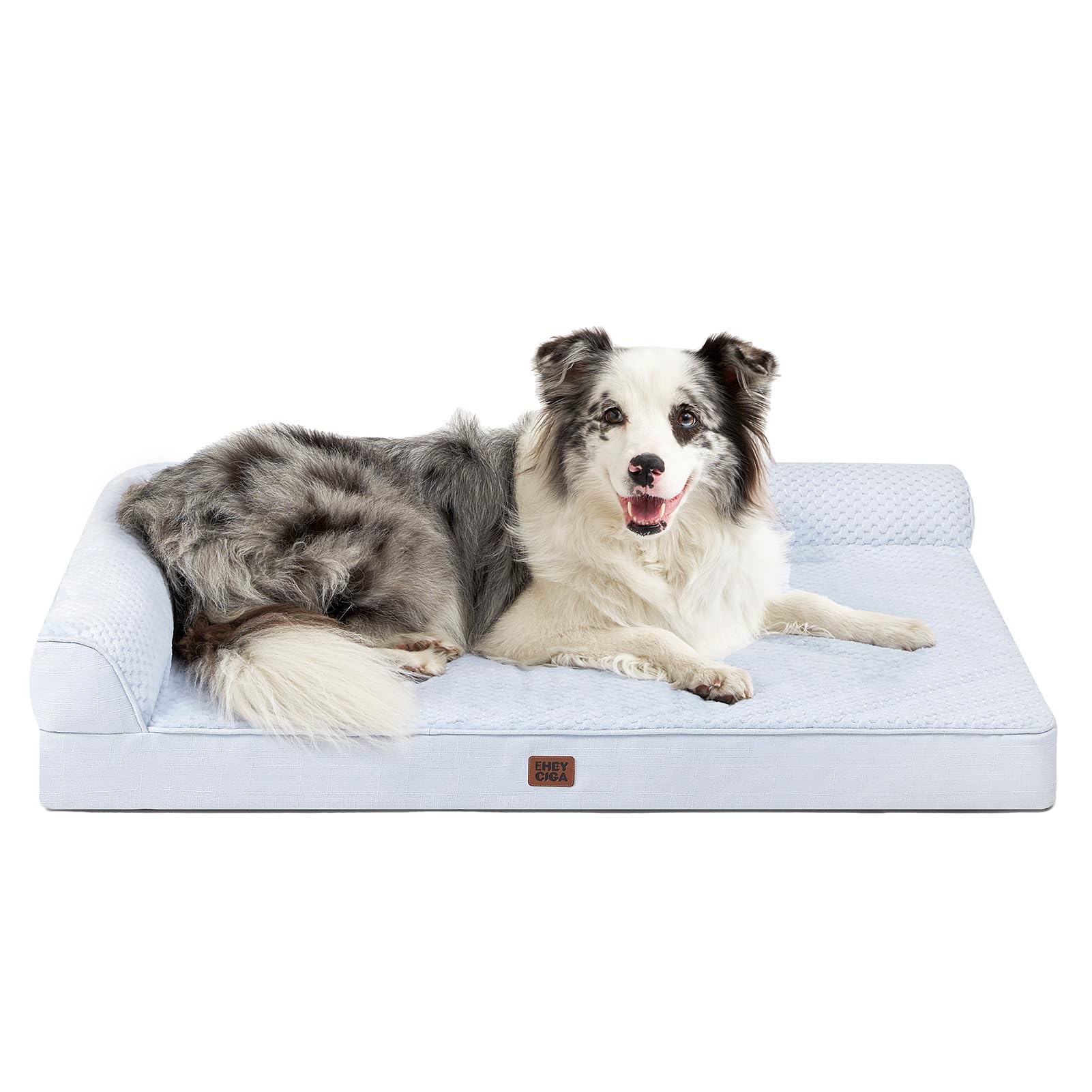 EHEYCIGA Memory Foam Dog Bed XLarge Sized Dogs, Extra Large Dog Bed Orthopedic with Washable Removable Cover, Waterproof XL Pet Bed Couch for Crate, 41x27x6.5 Inches, Washblue Image