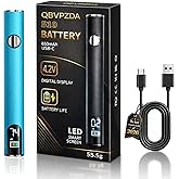 Portable Soldering Iron 510 Threaded Universal Connector (Blue-A) | Tips 650mAh Battery 3 Temperature Control with LED Screen USB C Rechargeable Heating Tool Jewelry Making Electronics Repair