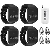 Restaurant Pager System, 4 Watch Receivers 1 Transmitter Pagers for Restaurants Paging System, Lineup Waiting Queue Signal Calling Long Range Customer Service for Cuisine Church