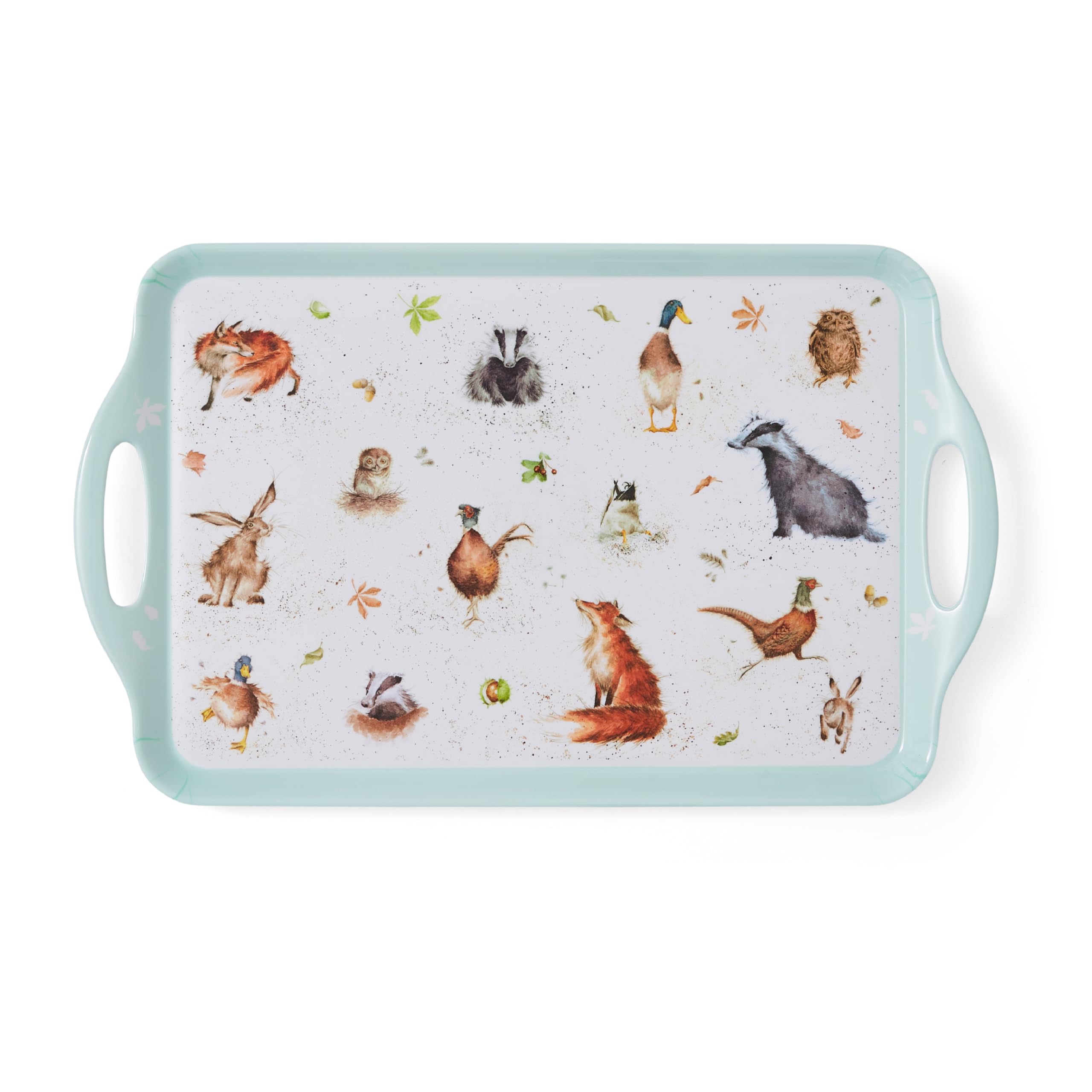 Pimpernel x Wrendale Designs Large Tray - Durable Melamine Serving Tray with Handles, British Wildlife Designs, For Tea, Coffee & Snacks, Dishwasher Safe, Suitable for Everyday Use or Picnic