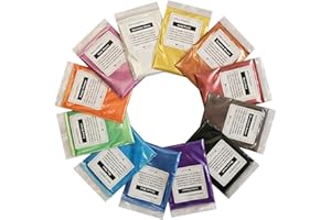 VITORY VITARIE Mica Powder for Epoxy Resin, Art Crafts, Soap Making Dye, Nails, Lip Closs, Slime Supplies, Mica Pigment Powder Set 12 Colors /10g Each- Pack B